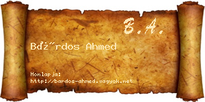 Bárdos Ahmed névjegykártya